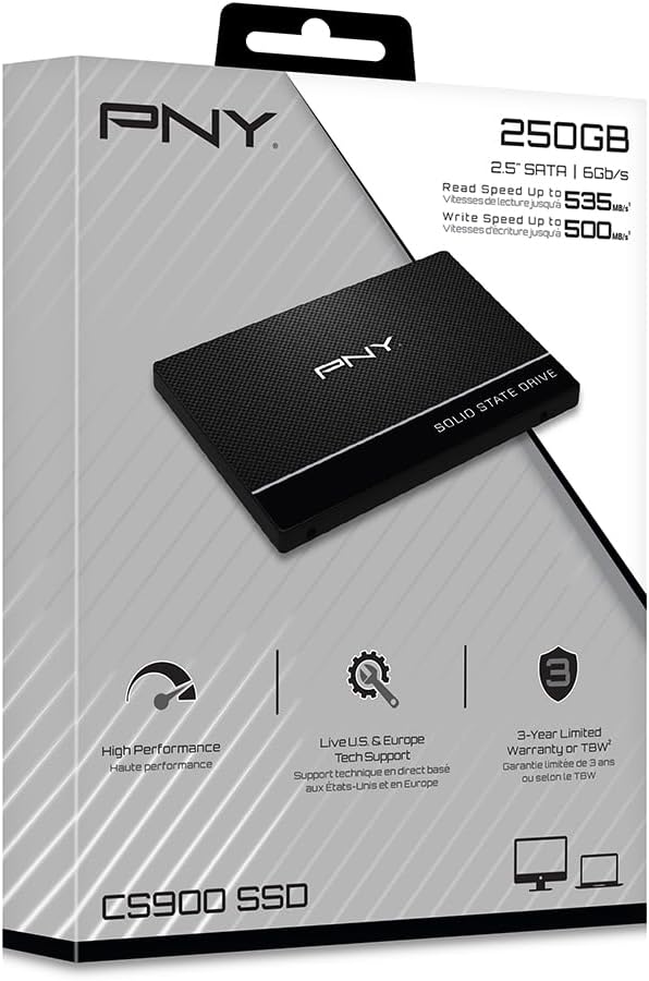 PNY CS900 250GB 3D NAND 2.5" SATA III Internal Solid State Drive (SSD) - (SSD7CS900-250-RB) - Image 8