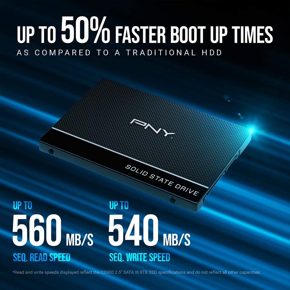 PNY CS900 250GB 3D NAND 2.5" SATA III Internal Solid State Drive (SSD) - (SSD7CS900-250-RB) - Image 3