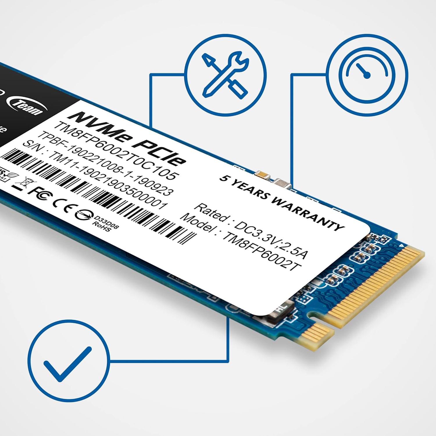 TEAMGROUP MP33 512GB SLC Cache 3DNAND TLC NVMe PCIe Gen3x4 M.2 2280 Internal SSD R/W up to 1700/1400 MB/s Compatible w/ Laptop&Desktop TM8FP6512G0C101 - Image 2