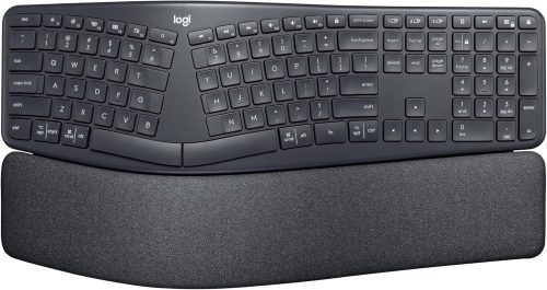 Logitech ERGO K860 Wireless Ergonomic Keyboard – Split Keyboard, Wrist Rest, Natural Typing, Stain-Resistant Fabric, Bluetooth and USB Connectivity, Compatible with Windows/Mac, Black