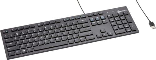 Amazon Basics Wired QWERTY Keyboard, Full-Sized, Black