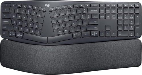Logitech ERGO K860 Wireless Ergonomic Keyboard – Split Keyboard, Wrist Rest, Natural Typing, Stain-Resistant Fabric, Bluetooth and USB Connectivity, Compatible with Windows/Mac, Black