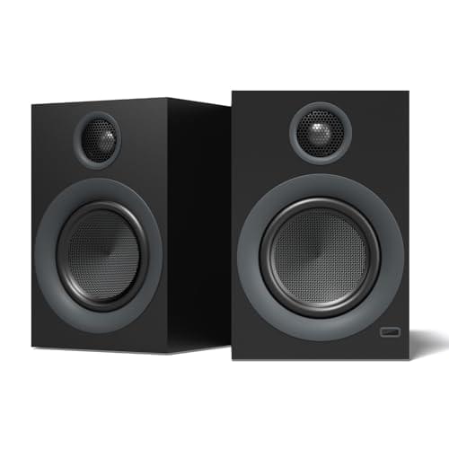 Bluetooth Bookshelf Speakers, 75W Powered Active Speaker with 4 Inch Woofer, HiFi Speaker with aptX Bluetooth USB for Home, Studio, Gaming, Set of 2, Black