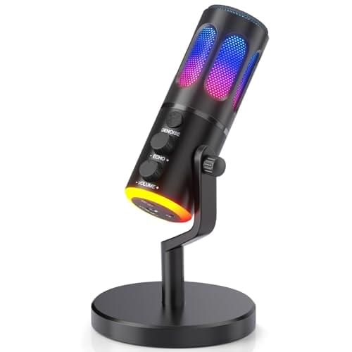 Facmogu SU8 USB Gaming Microphone, XLR Condenser Gaming Microphone for PC, Podcast Mic with Mute, Gain, RGB Control, PC Computer Mic for Gaming Streaming Recording Studio YouTube Online Chat