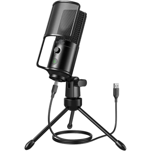 FIFINE Podcast Recording Microphone, PC USB Condenser Microphone for Streaming Vocal Music, Computer Desktop Mic with Mute Button for Windows/Mac OS-K669PRO1
