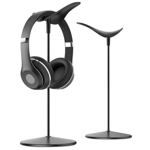 Lamicall Headphone Stand, Desktop Headset Holder – Desk Earphone Stand, for All Headsets Such as Airpods Max, HyperX Gaming Headphones, Beats/Sennheiser Music Headphones – Black