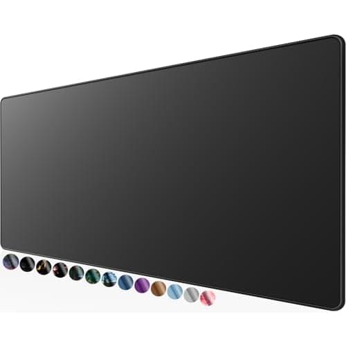 KTRIO Large Gaming Mouse Pad with Superior Micro-Weave Cloth, Extended Desk Mousepad with Stitched Edges, Non-Slip Base, Water Resist Keyboard Pad for Gamer, Office & Home, 31.5 x 11.8 in, Black