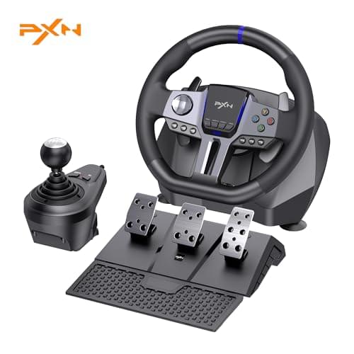 PXN V9 Gen2 Racing Wheel – Steering Wheel Driving Wheel 270°/ 900° Degree Vibration Gaming Steering Wheel with Shifter and Pedal for PS4,PC,PS3,Xbox Series X|S, Xbox One