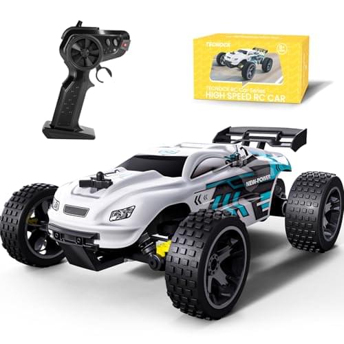 Tecnock RC Cars Remote Control Car for Kids, 1:18 Scale 20 KM/H 2WD Offroad Buggy, 2.4GHz RC Racing Car with USB-C Easy Charging & 50 Mins Playtime, Toys Gifts for Boys & Girls