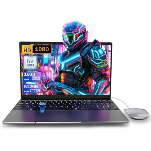 15.6 inch Laptop Computer,16GB RAM LPDDR4 512GB SDD Portable Laptop Computer Cerelon N5095 Processor FHD 1920 * 1080 Laptop PC with Touch ID, WiFi5, BT4.2, USB 3.0