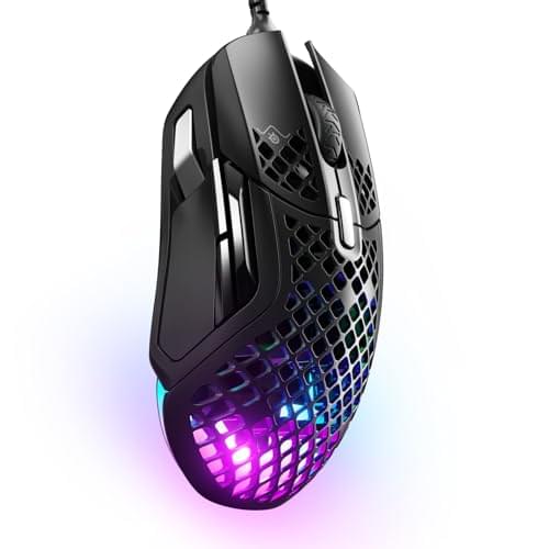 SteelSeries Aerox 5 – Holey RGB Gaming Mouse – Ultra-lightweight Water Resistant Design – 18K DPI TrueMove Air Optical Sensor