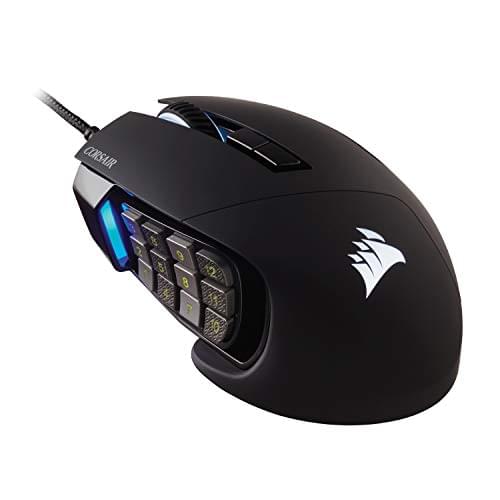 Corsair SCIMITAR RGB ELITE Gaming Mouse For MOBA, MMO – 18,000 DPI – 17 Progammable Buttons – iCUE Compatible – Black