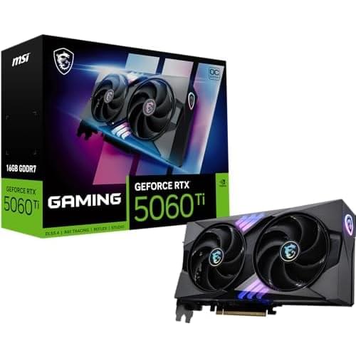MSI Gaming RTX 5060 Ti 16G Gaming OC Graphics Card (16GB GDDR7, 128-bit, Extreme Performance: TBA MHz, DisplayPort x 3 2.1a, HDMI 2.1b, NVIDIA Blackwell Architecture)
