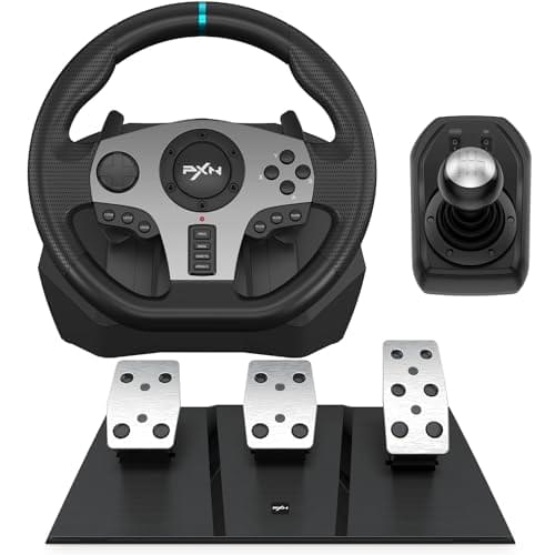 PXN Racing Wheel – Steering Wheel V9 Driving Wheel 270°/ 900° Degree Vibration Gaming Steering Wheel with Shifter and Pedal for PS4,PC,PS3,Xbox Series X|S, Xbox One(V9)