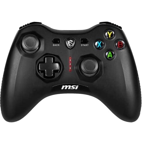 MSI Force GC30V2 Wireless Gaming Controller, Dual Vibration Motors, Dual Connection Modes, Interchangable D-Pads, Compatible with PC & Android, Black