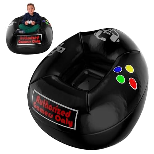 Air Inflatable Gaming Chair Kids, Portable Bean Bag Style for Kids Gaming Chair 8-12, Comfortable and Durable PVC, Easy-to-Clean, Multi-Purpose for Boys and Teens