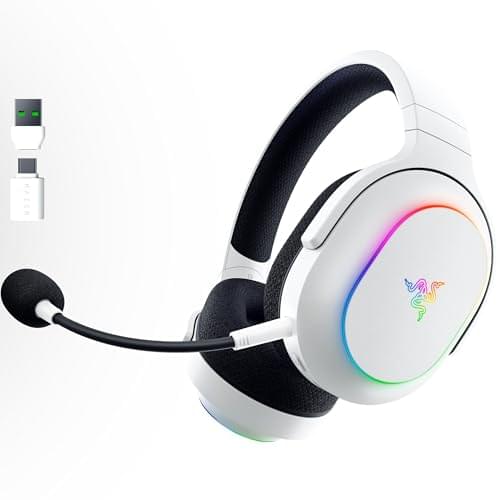 Razer Barracuda X Chroma Wireless Gaming Headset: 2.4GHz Wireless & Bluetooth – Lightweight – Chroma RGB – 40mm Drivers – Cardioid Mic – 70 Hr Battery – for PC, Mac, PS5, Switch, Smartphone – White