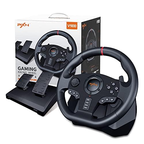 PXN V900 Gaming Steering Wheel – 270/900° Sim Xbox Racing Wheel with Pedals Paddle Shifter – for Xbox One,Series S|X, PC, PS4, Switch, Android TV