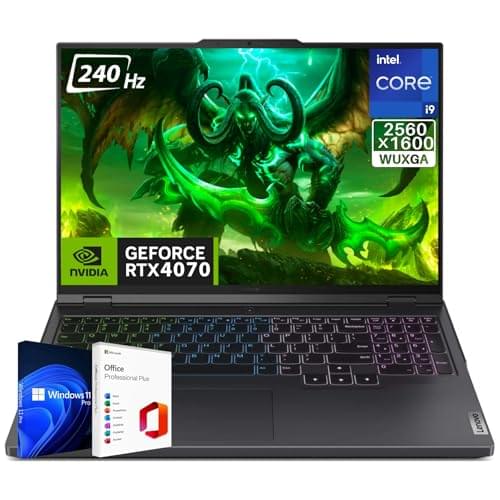 Lenovo Legion Pro 5i Gaming Laptop, 16″ 2560×1600 WQXGA 240Hz, RTX 4070 8 GB GDDR6, Intel 14th Gen i9-14900HX, 64 GB DDR5 RAM, 2 TB SSD, WiFi 6E, Windows 11 Pro, Office Pro Lifetime License