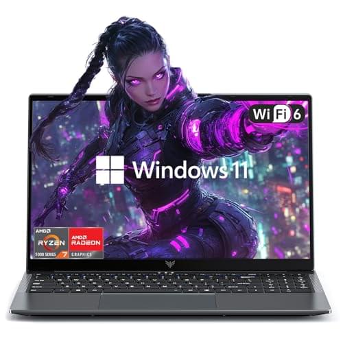 Laptop with AMD Ryzen 7 5700U Processor(Up to 4.3GHZ)，16GB DDR4 512GB SSD, WIFI 6, Bluetooth5.2, Windows 11, Backlit Keyboard,16.1″ FHD IPS Display, 2025 Portable Laptops Computer for Student Office